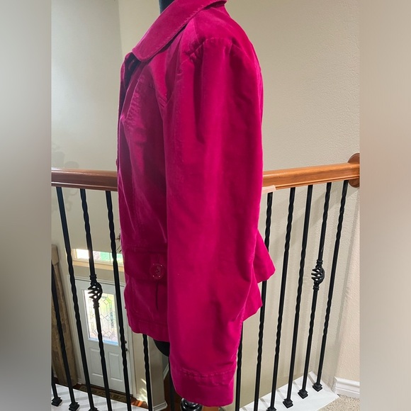 Talbots VINTAGE Bold Pink Stretch VELVET JACKET, BLAZER WOMENS SIZE 16 - Picture 7 of 10